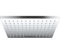 hansgrohe Vernis Shape - rociador de ducha para presión baja de agua, ducha fija rectangular (230 x 170 mm), cabezal de ducha lluvia con para conexión pared y techo, cromo, 26096000