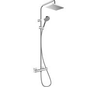 Hansgrohe Conjunto de ducha Vernis Shape 230, pared, termostato, rociador efecto lluvia, cromo