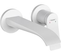 hansgrohe Vivenis grifería de lavabo modelo empotrado para montaje en pared, alcance 195 mm, 75050700, Color: blanco mate