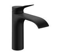 hansgrohe Vivenis - grifo lavabo con vaciador automático, ahorro de energía (CoolStart), grifo monomando lavabo 110 mm, mezclador monomando lavabo ahorro de agua (EcoSmart), negro mate, 75023670