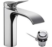 Hansgrohe Grifo para lavabo de pie Vivenis 110 monomando EcoSmart vaciador automático cromo 75020000