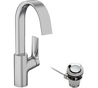 Hansgrohe Grifo monomando lavabo Vivenis 210, caño giratorio, vaciador automático, cromo 75030000