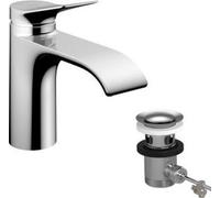 Hansgrohe Vivenis, grifo monomando para lavabo, modelo 80 CoolStart, con sistema de desagüe con varilla, acabado cromado