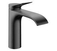 hansgrohe Vivenis mezclador monomando de lavabo 110 con juego de desagüe, alcance 146 mm, 75020340, Color: Cromo negro cepillado