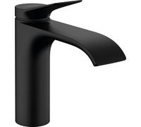 hansgrohe Vivenis Mezclador monomando de lavabo 110 sin desagüe automático, alcance 146 mm, 75022670, Color: negro mate