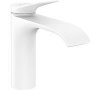hansgrohe Vivenis Mezclador monomando de lavabo 110 sin desagüe automático, alcance 146 mm, 75022700, Color: blanco mate