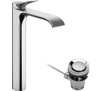 hansgrohe Vivenis Mezclador monomando de lavabo 250 para lavabos, con juego de desagüe, 75040000, Color: cromado