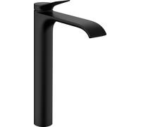 hansgrohe Vivenis Mezclador monomando de lavabo 250 para lavabos, sin desagüe automático, alcance 191mm, 75042670, Color: negro mate