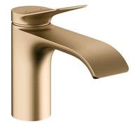 hansgrohe Vivenis Mezclador monomando de lavabo 80, sin desagüe automático, alcance 133 mm, 75012140, Color: Bronce cepillado