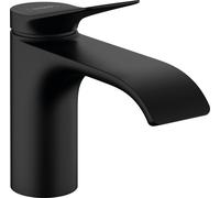 hansgrohe Vivenis Mezclador monomando de lavabo 80, sin desagüe automático, alcance 133 mm, 75012670, Color: negro mate