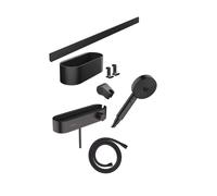Hansgrohe Grifo de ducha a pared WallStoris con termostato negro 24250670