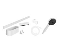 Hansgrohe Wall - Conjunto de cabezal de ducha 105, 3 chorros y accesorios de baño, blanco mate 24291700