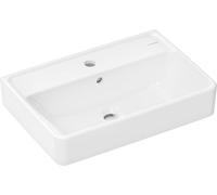 Lavabo compacto Hansgrohe Xanuia Q, 550x370 mm, con orificio para grifo y desbordamiento, color blanco, tecnología SmartClean, referencia 61120450