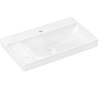 hansgrohe Xelu Q lavabo con repisa a la izquierda, 2 agujeros para grifería, sin rebosadero, 800x480mm, blanco, 60320450