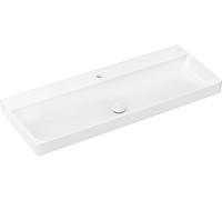 hansgrohe Xelu Q lavabo sobre encimera, sin rebosadero, 1200x480mm, SmartClean, pulido, con juego de desagüe, 61109450, Versión: 1 orificio para grifo