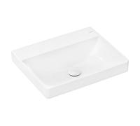 hansgrohe Xelu Q lavabo sobre encimera, sin rebosadero, pulido, 600x480mm, blanco, 61019450, Color: Blanco/sin orificio para grifo