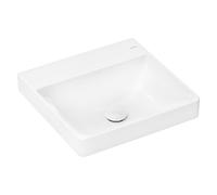 hansgrohe Xelu Q lavamanos sobre encimera, sin rebosadero, pulido, 500x480mm, blanco, 61015450, Color: Blanco/sin orificio para grifo