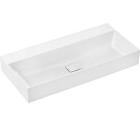 hansgrohe Xevolos E lavabo sobre encimera, sin rebosadero, pulido, SmartClean, 1000x480mm, con juego de desagüe, blanco, 61103450, Versión: sin orificio para el grifo