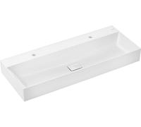 hansgrohe Xevolos E lavabo sobre encimera, sin rebosadero, pulido, SmartClean, 1200x480mm, con juego de desagüe, blanco, 61106450, Versión: 2 agujeros para grifos