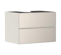 Hansgrohe Xevolos E Mueble bajo Lavabo, 2 cajones, 1 Hueco Central, 780x550x555mm, para Consola con Lavabo sobre encimera, 5418, Color: Carcasa Beige Arena Mate, Frontal Beige Arena Metalizado