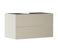 Hansgrohe Xevolos E Mueble bajo Lavabo, 2 cajones, 1 Hueco Central, 980x550x555mm, para Consola con Lavabo sobre encimera, 5419, Color: Carcasa Beige Arena Mate, Frontal Bronce texturado