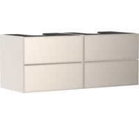 hansgrohe Xevolos E mueble bajo lavabo, 4 cajones, 2 huecos, 1370x550x555mm, para consola con 2 lavabos sobre encimera, 54197790, Color: Carcasa beige arena mate, frontal beige arena metalizado
