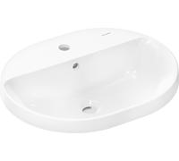 hansgrohe Xuniva U lavabo encastrado, con rebosadero, 1 agujero para grifo, 550x450mm, blanco, 60161450