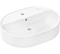 hansgrohe Xuniva U lavabo sobre encimera, con rebosadero, 1 agujero para grifo, 600x450mm, blanco, 60171450