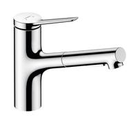 Hansgrohe Grifo de cocina Zesis M33 monomando, ducha extraíble, 2 chorros, cromo 74800000