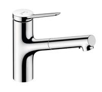 Hansgrohe Zesis M33 - Grifo de fregadero 150, con ducha extraíble, sBox lite, cromo 74803000
