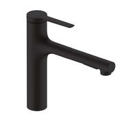 Hansgrohe Zesis M33 - Grifo de fregadero 160, con ducha extraíble, sBox lite, negro matee 74804670
