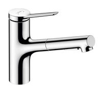 Hansgrohe Zesis M33 - Grifo de fregadero con ducha extraíble, sBox, cromo 74821000
