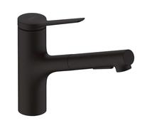 Hansgrohe Zesis M33 - Grifo de fregadero con ducha extraíble, sBox, negro mate 74821670