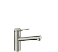 hansgrohe Zesis M33 Mezclador monomando de cocina ComfortZone 150, CoolStart, ahorro de agua, 1 rociador, cromo, proyección 220 mm, 000, 74813800, Color: aspecto de acero inoxidable