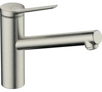 hansgrohe Zesis Mezclador monomando de cocina ComfortZone 150, 1 tipo de chorro, proyección de 220 mm, 74802800, Color: Acabado en acero inoxidable