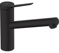 Hansgrohe Grifo de cocina Zesis M33 - Monomando ComfortZone 150 mm, proyección 220 mm, negro mate