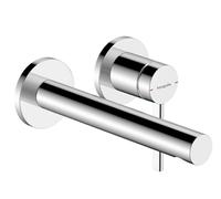 Hansgrohe Zesis S - Grifo de lavabo empotrado, con desagüe, instalación de 2 orificios, EcoSmart+, cromo 74750000