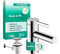 Hansgrohe Grifo de lavabo Zesis S – mezclador monomando EcoSmart+ CoolStart cromo 74710000