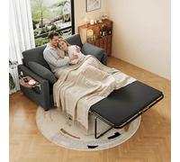 HaoChrymec Sofá Cama de 2 Plazas de Pana, para Salón y Apartamento, Gris