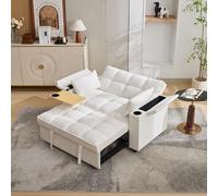 HaoChrymec Sofá Cama de Tejido, Sofá Convertible 3 en 1, Beige, 140.57482cm