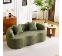 HaoChrymec Sofá Curvo de 2 Plazas de Poliéster, Salón y Dormitorio, Verde, 170x89x70 cm