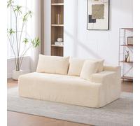 HaoChrymec Sofá Modular de Chenilla con Espuma 30D, para Salón, Beige, 2 Plazas, 27.7kg