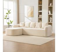 HaoChrymec Sofá Modular de Chenilla con Espuma 30D, para Salón, Beige, 3 Plazas, 26.7kg