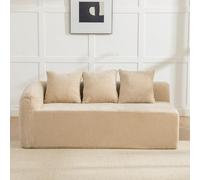 HaoChrymec Sofá Modular de Chenilla con Espuma 30D, para Salón, Caqui Claro, 3 Plazas, 26.7kg