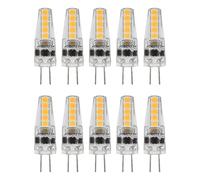 Haofy 10 Bombillas LED G4 de 2 W con Base Bipin Regulables para Lámpara de Techo, Lámpara de Mesa, Cálido, 3000 K, CA 12-24 V