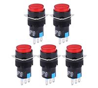 Haofy AB6-M Interruptor de Botón Momentáneo de Resistencia A la Vibración para Electrodomésticos 5 Piezas Clasificación del Interruptor: CA 250 V 3 A CC 30 V 5 A Ideal para Equipos de Comunicación