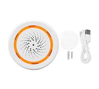 Haofy Alarma de Luz y Sonido Inalámbrica Inteligente Alarma de Sirena de 2,4 GHZ para Seguridad del Hogar, Antirrobo, de Control Remoto de Aplicación para Uso en Interiores (#1)