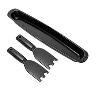 Haofy Bandeja Recogedora de Grasa para Barbacoa, 37,6x6,9x3 Cm Bandeja PP | 2 Raspadores, Ranuras de 0,4 Pulgadas Se Ajustan a las Rejillas, Apto para Lavavajillas, Limpieza de Noches entre Semana,