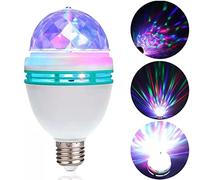 Haofy Bombilla LED de Rotación Colorida, Bombilla E27 de 3W, Lámpara de Ahorro de Energía para Escenario Doméstico, Material ABS+PC Duradero, Adecuada para Luz KTV