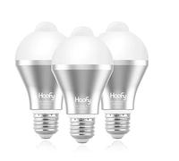 Haofy Bombillas Con Sensor de Movimiento PIR, E26 E27 Bombilla de Luz de Seguridad, 9W 600lm, 3 Piezas Bombilla del Sensor para Puerta de Entrada, Balcón, Garaje, Escaleras y Jardín, Blanco frío
